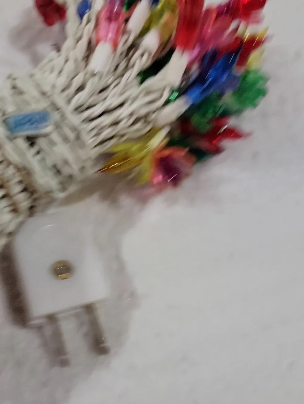 Vintage Japan Multicolor Mini Clip String Lights - White Cord-  Holiday